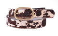 Genuine Leather Cow Print Calf Hair Belt
