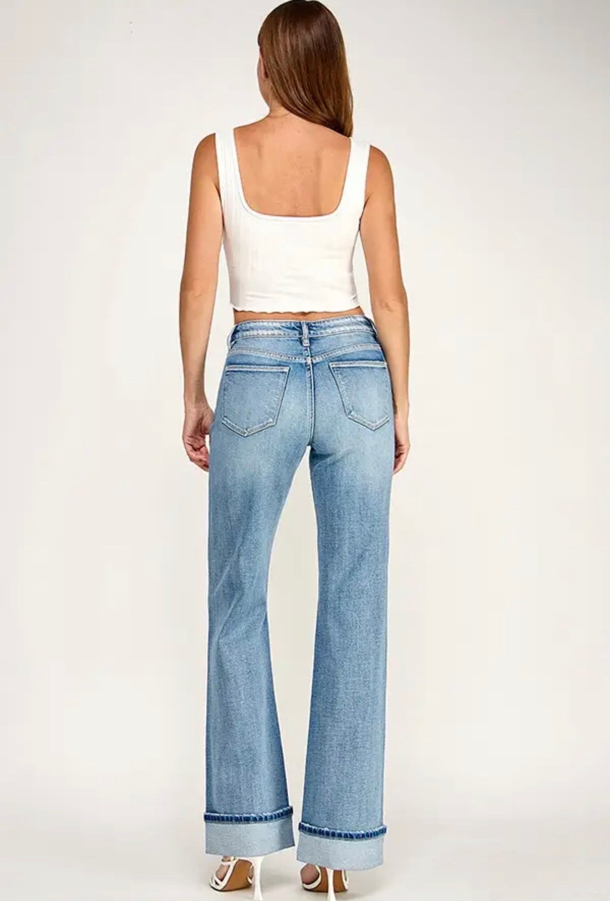 Petra 153 Super stretch high rise wide leg with seam detail