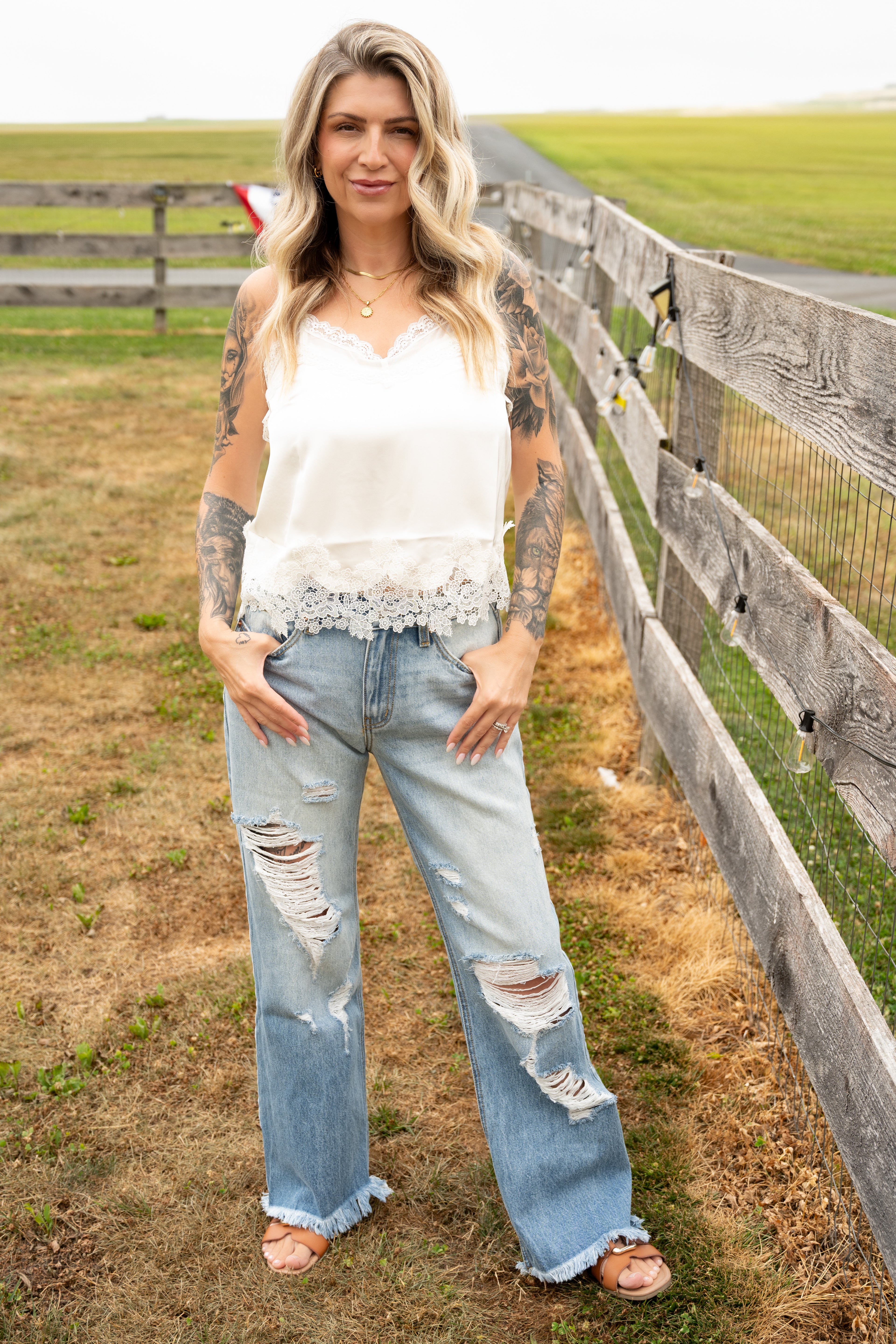 Hybrid High Rise Distressed Wide Leg Jeans