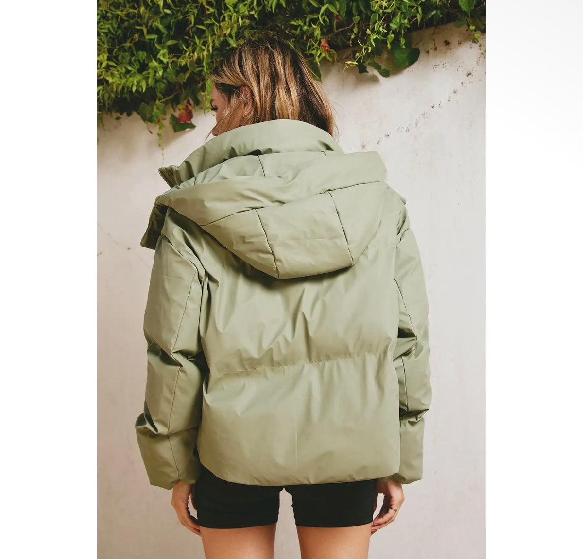 Sage Buttery Cropped Puffer Jacket