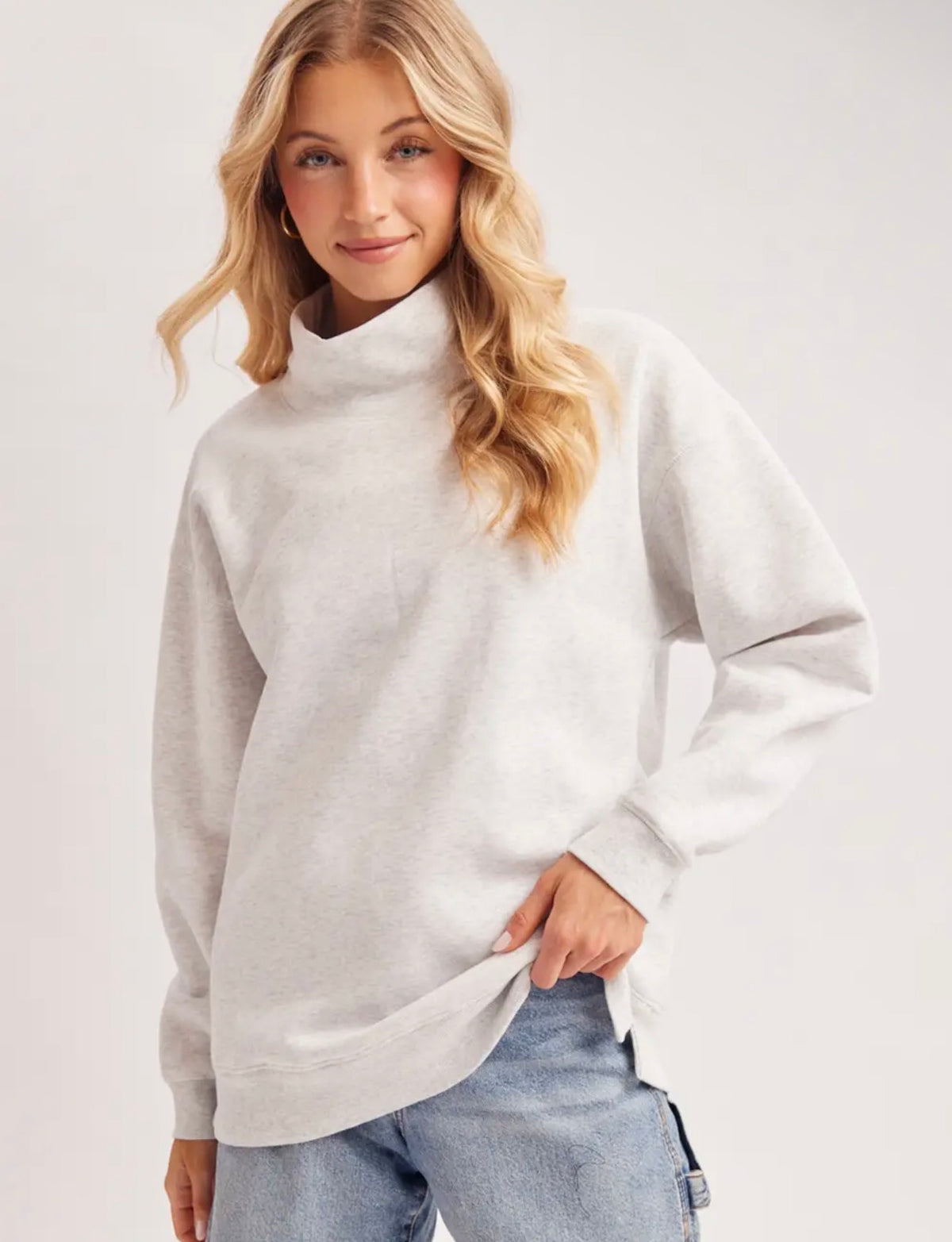 Bluivy Oversized Mock Neck Sweatshirt