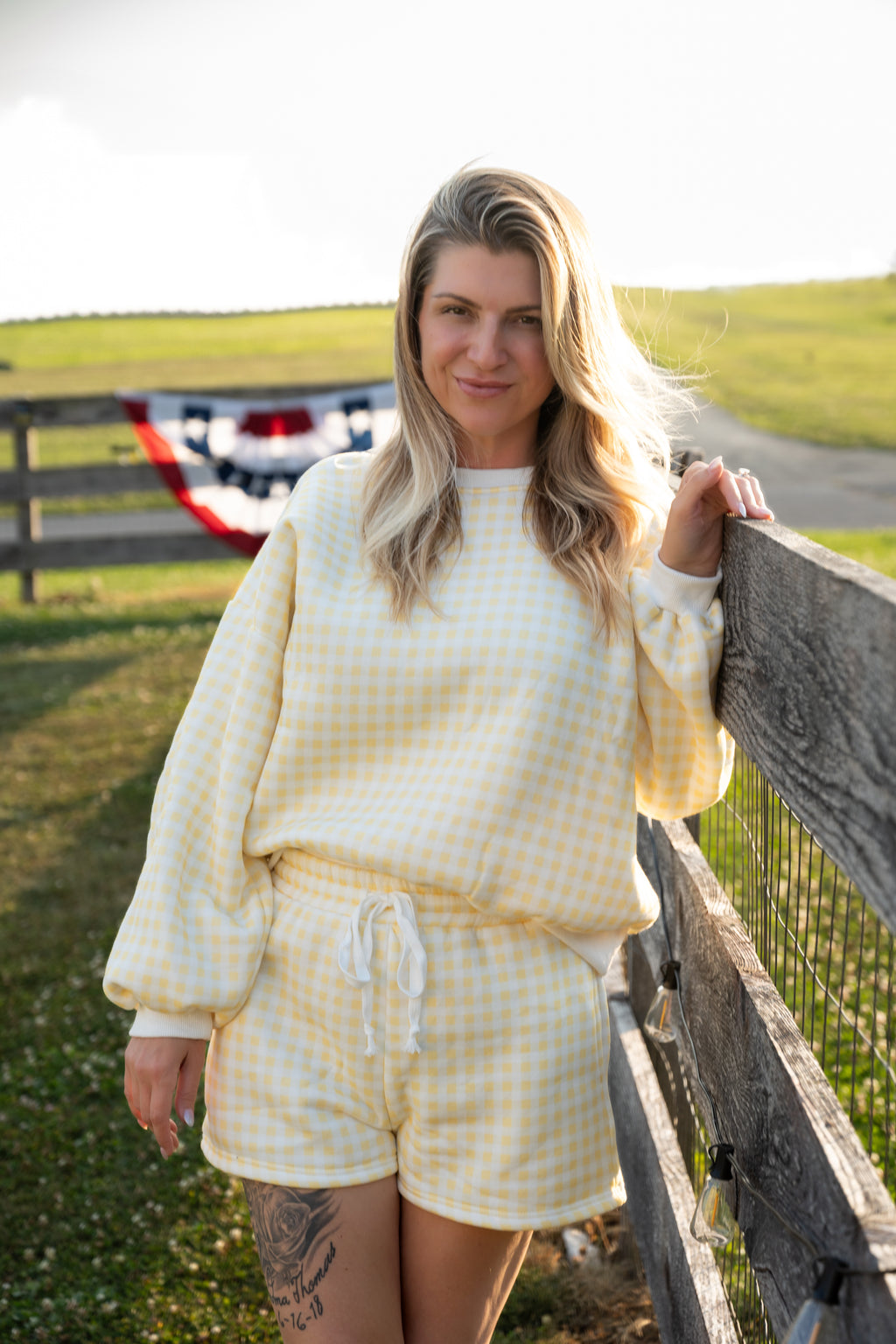 Sunny Days Gingham Lounge Set