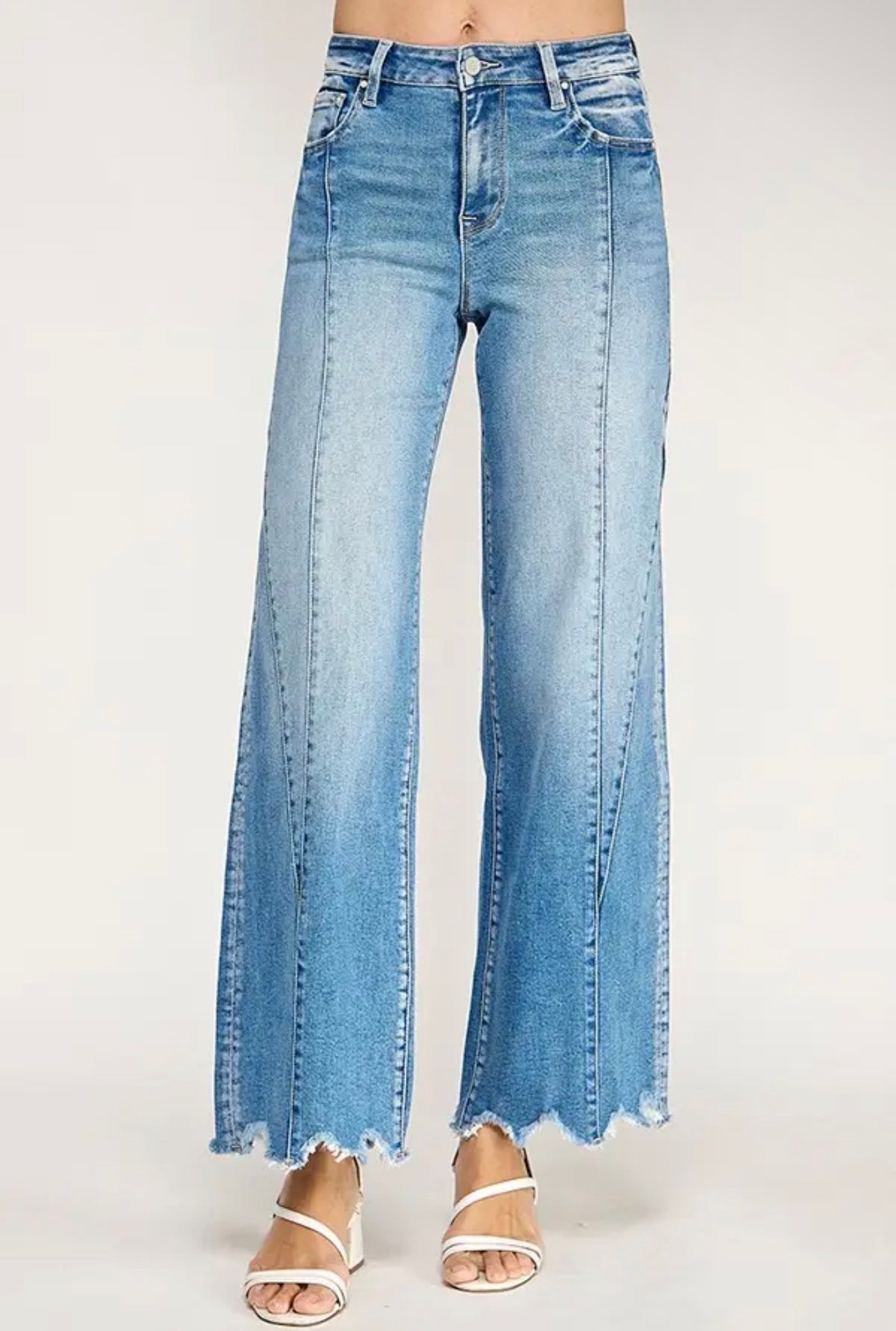 Petra 153 Super stretch high rise wide leg with seam detail