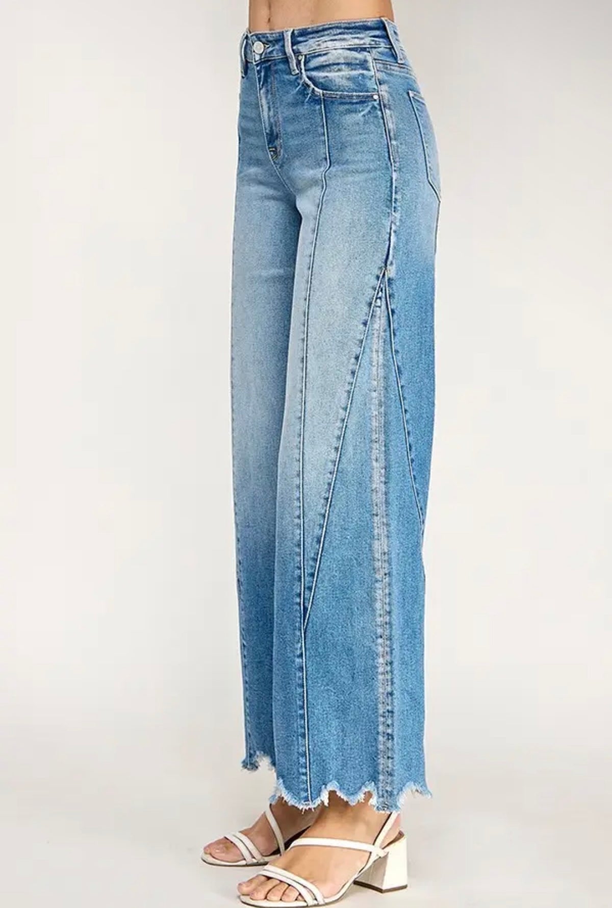 Petra 153 Super stretch high rise wide leg with seam detail