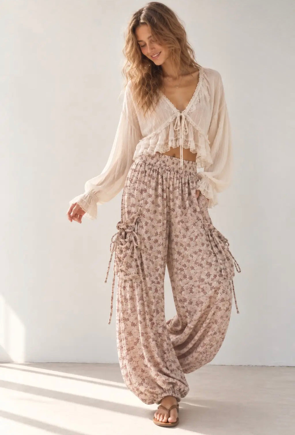 Jade by Jane Boho Floral Cargo Pants