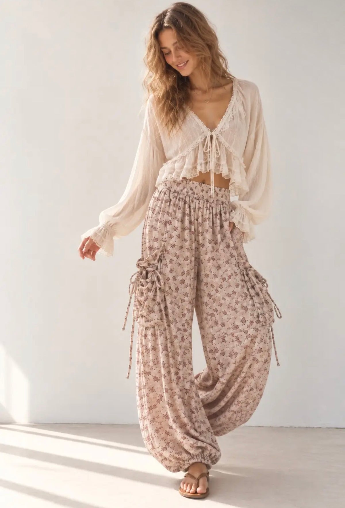 Jade by Jane Boho Floral Cargo Pants