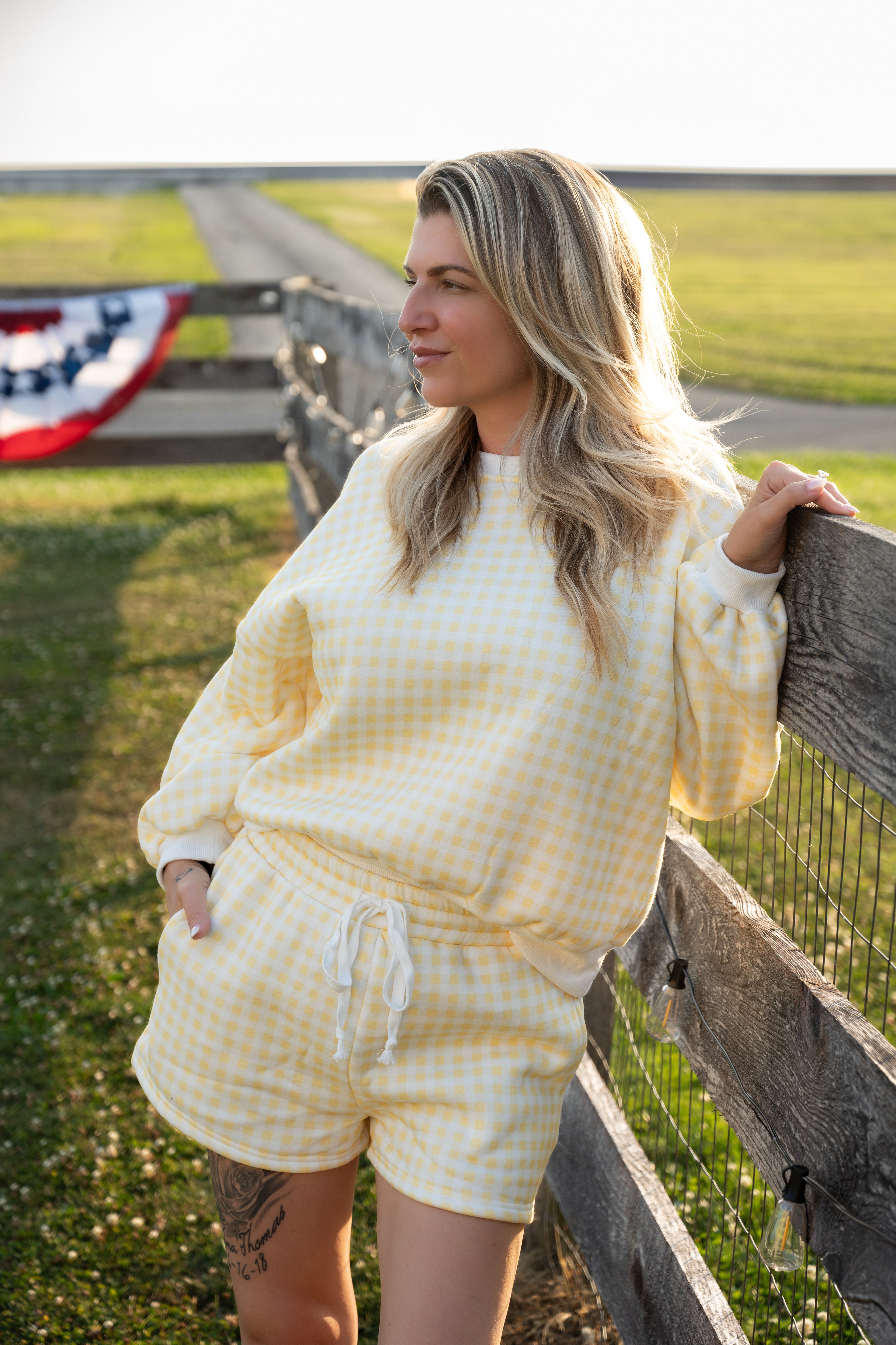 Sunny Days Gingham Lounge Set