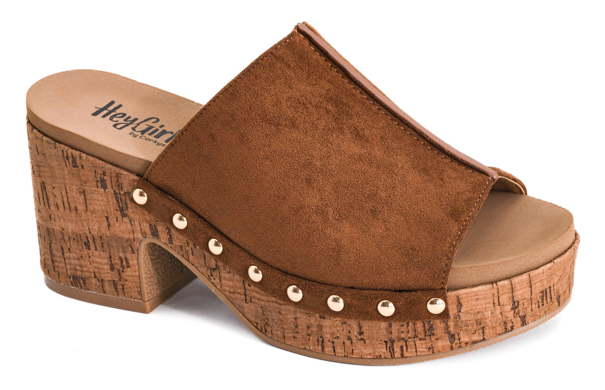 Corkys Gaslight Chestnut Platform Wedge Clog