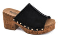 Corkys Gaslight Black Platform Wedge Clog