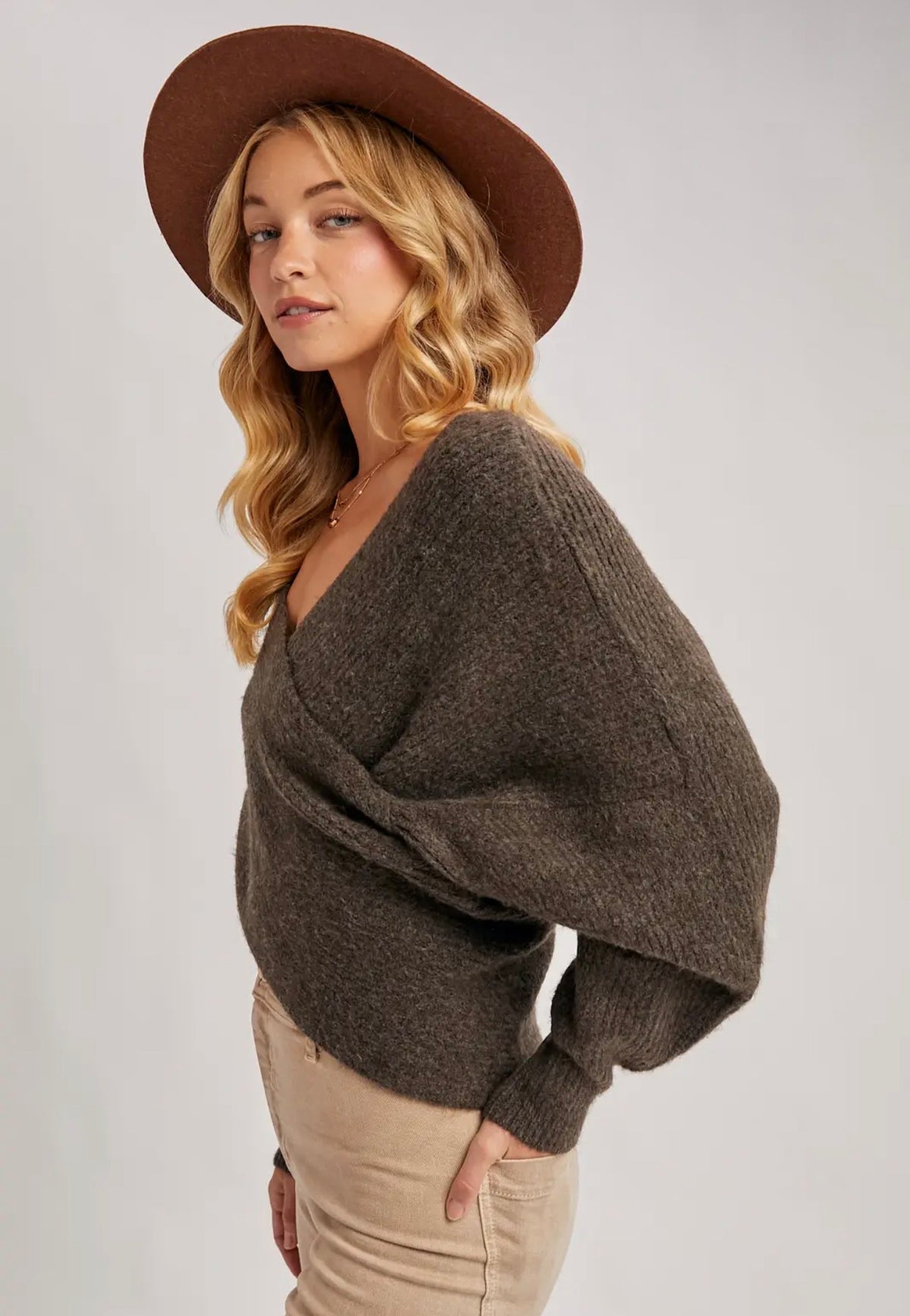 Blulvy Cozy Off Shoulder Wrap Sweater