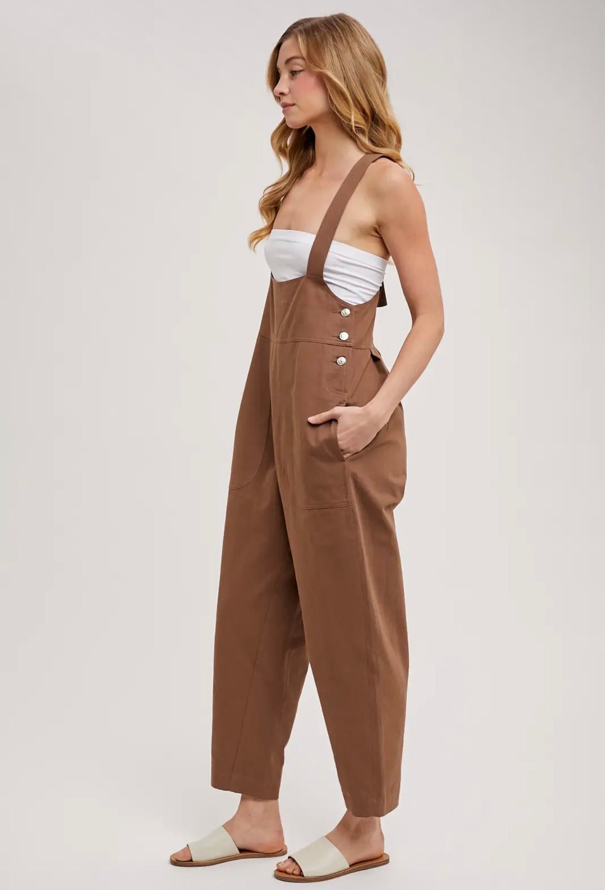 BluIvy Tobacco Tapered Capri Overalls
