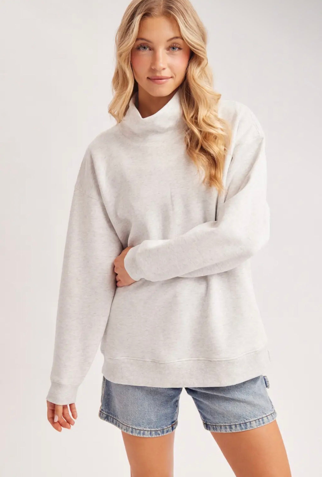 Bluivy Oversized Mock Neck Sweatshirt