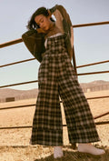 Promesa Plaid Wide Leg Flannel Overalls