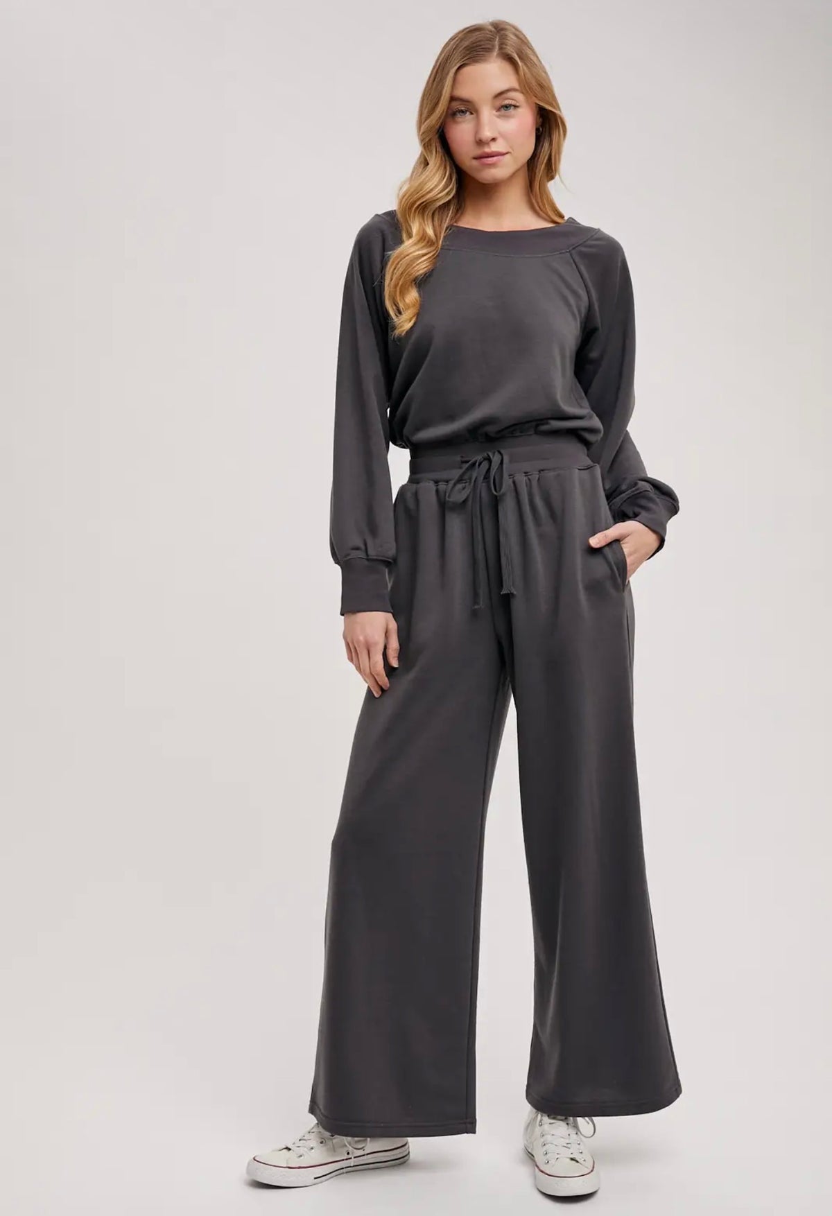 BluIvy Ash Off-the-Shoulder Wide Leg Jumpsuit