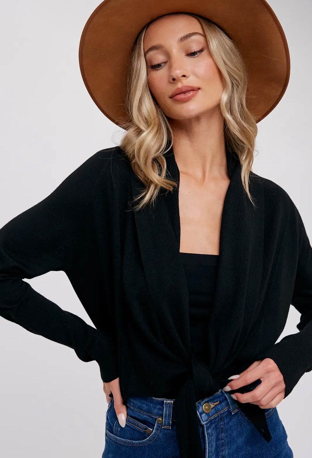 Bluivy 2-Way Wrap & Tie Sweater Top