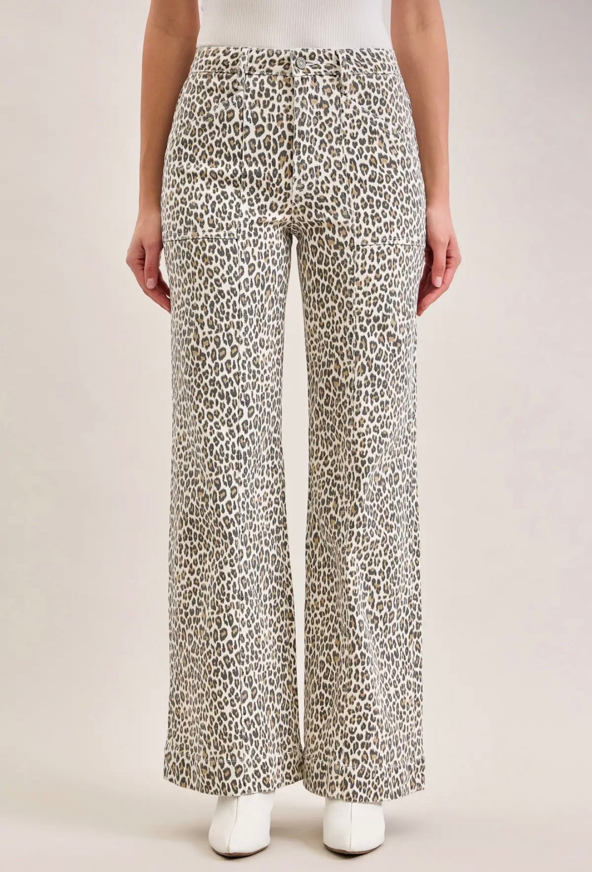 Hidden Cheetah High Rise Comfort Flare Jeans