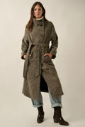 Promesa Herringbone Belted Longline Coat