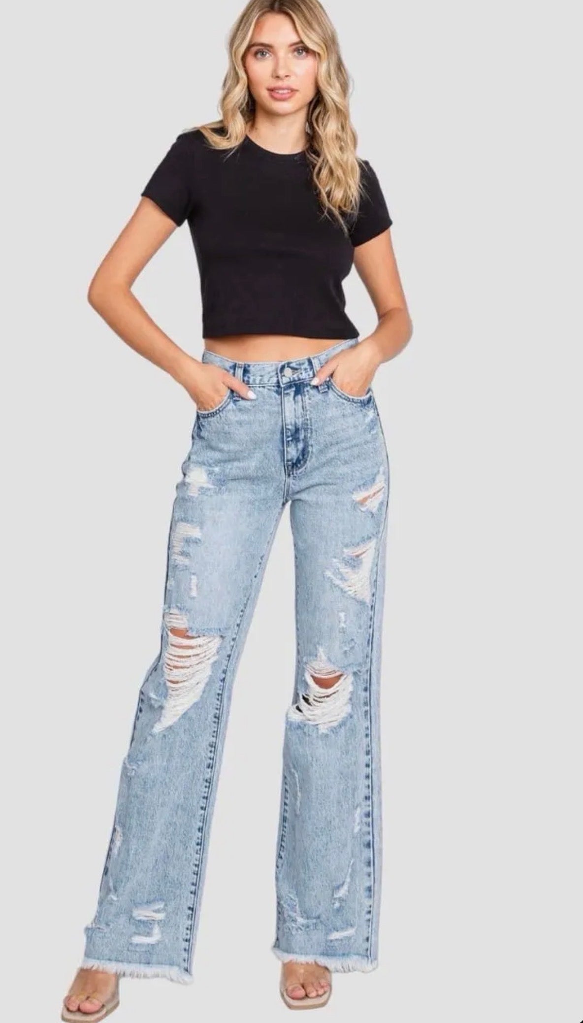 Petra 153 High Rise Destroyed Vintage Flare Jeans
