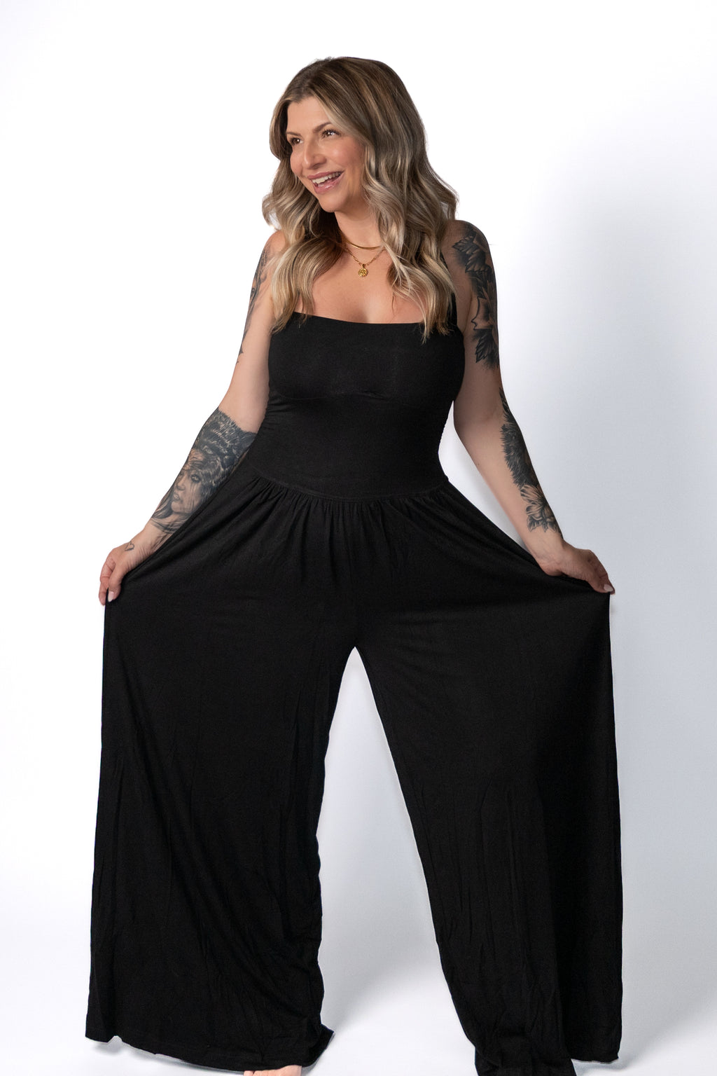 Midnight Flow Halter Jumpsuit