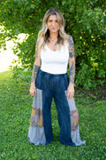 Boho Patchwork Wide Leg Pants