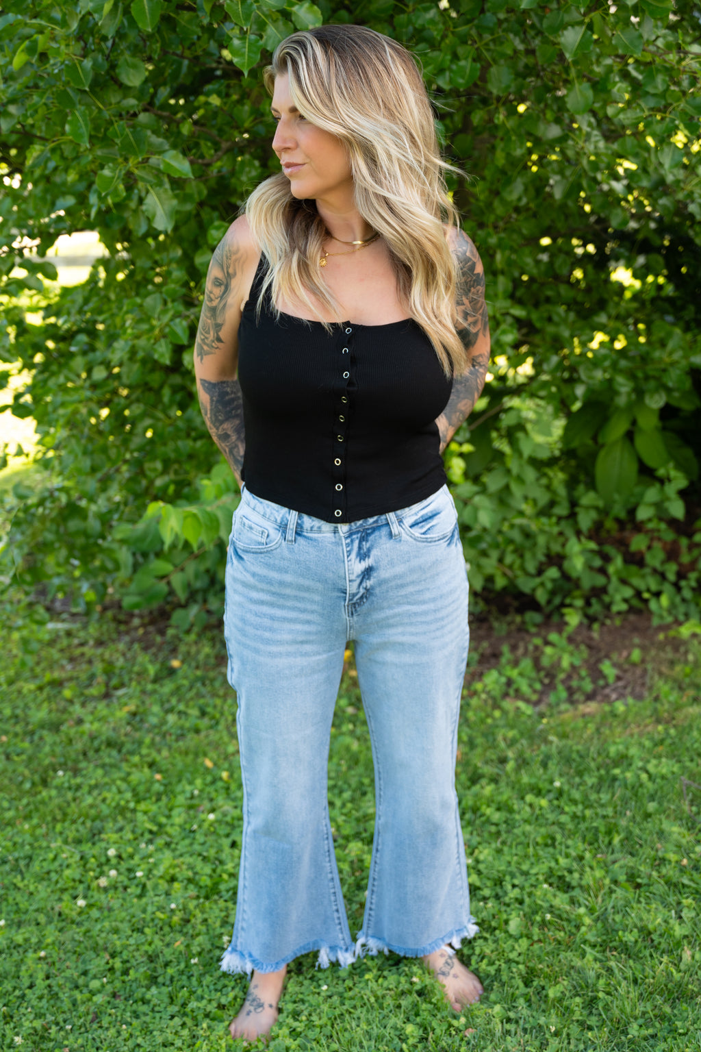 High Rise Wide Leg Crop Jeans