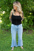 High Rise Wide Leg Crop Jeans
