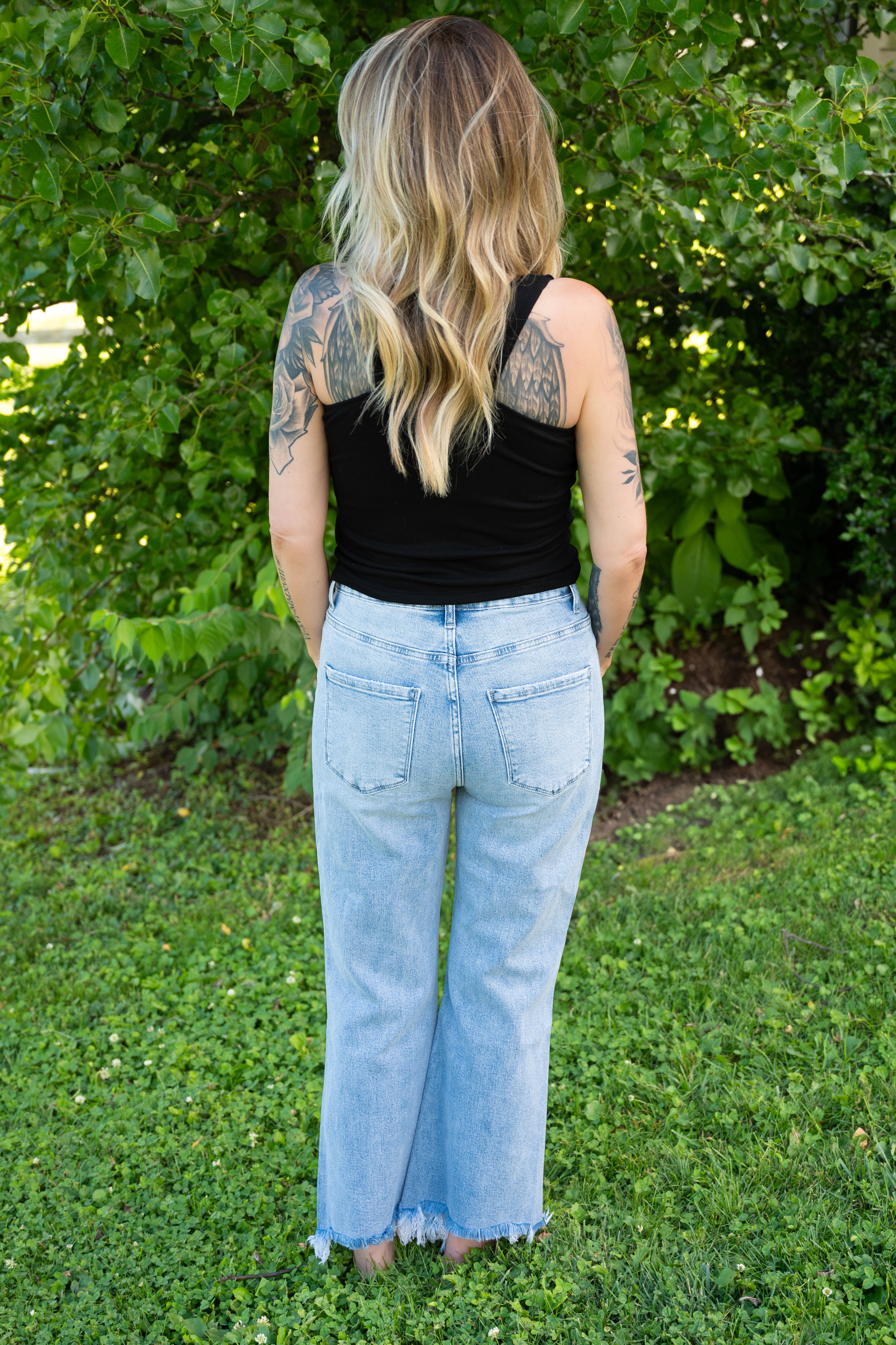 High Rise Wide Leg Crop Jeans