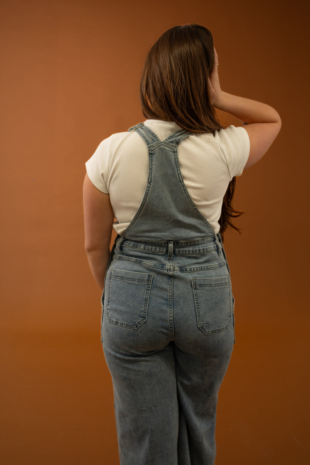 Wide Leg Denim Overalls