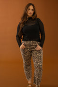 Wild Side Leopard Straight Leg Jeans