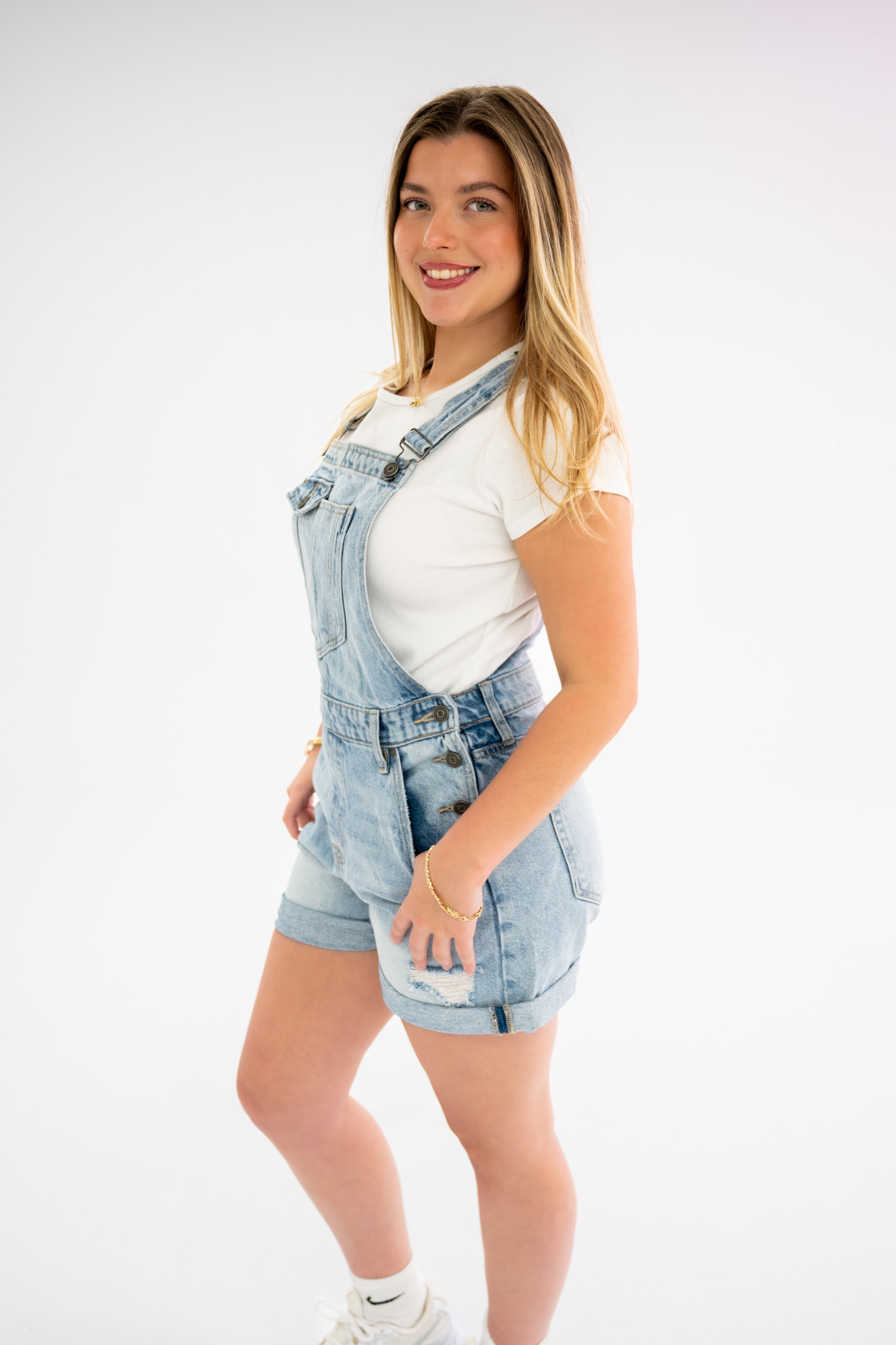 The Everyday Denim Overall Shorts