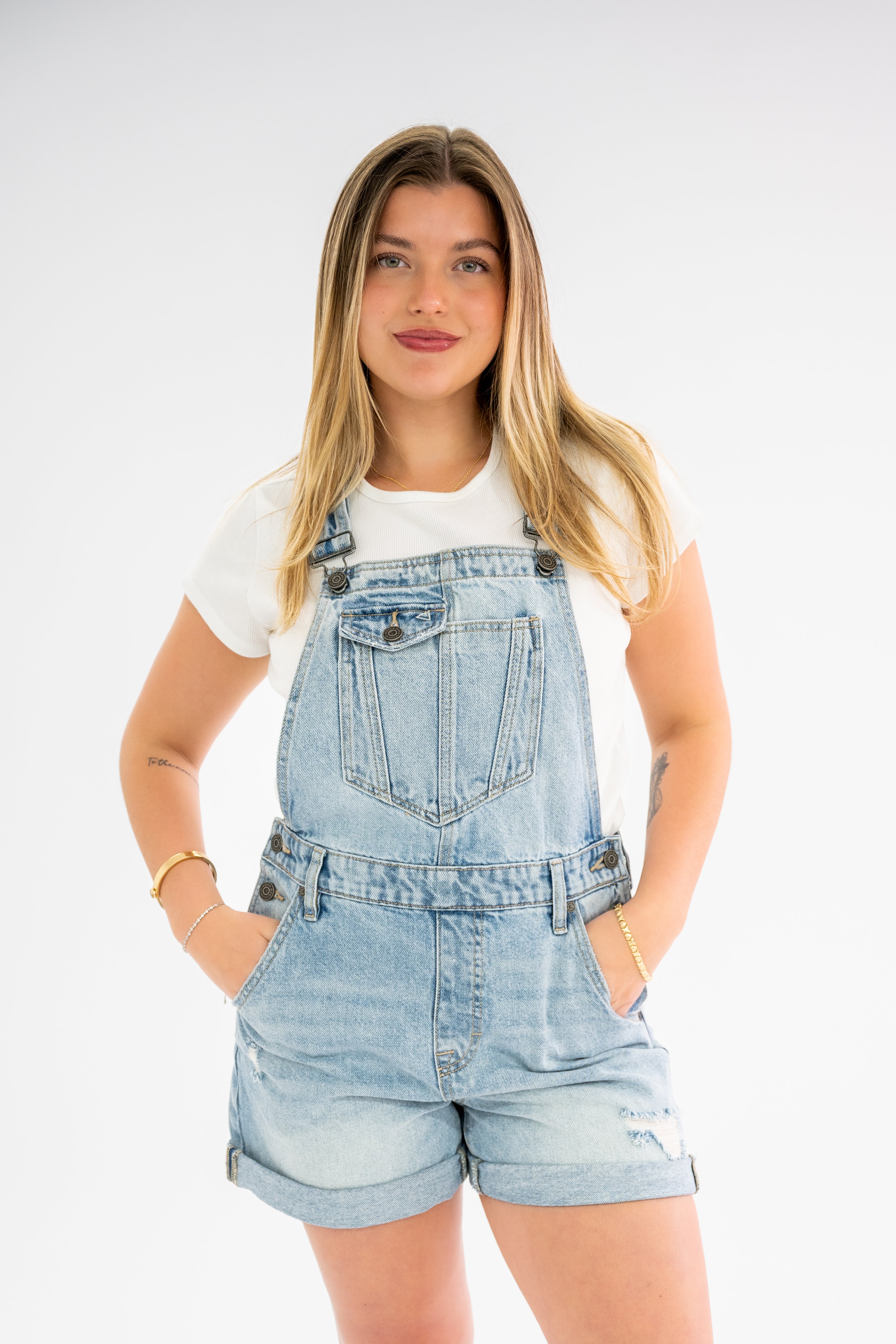 The Everyday Denim Overall Shorts