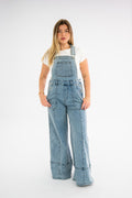 Wide Leg Denim Overalls
