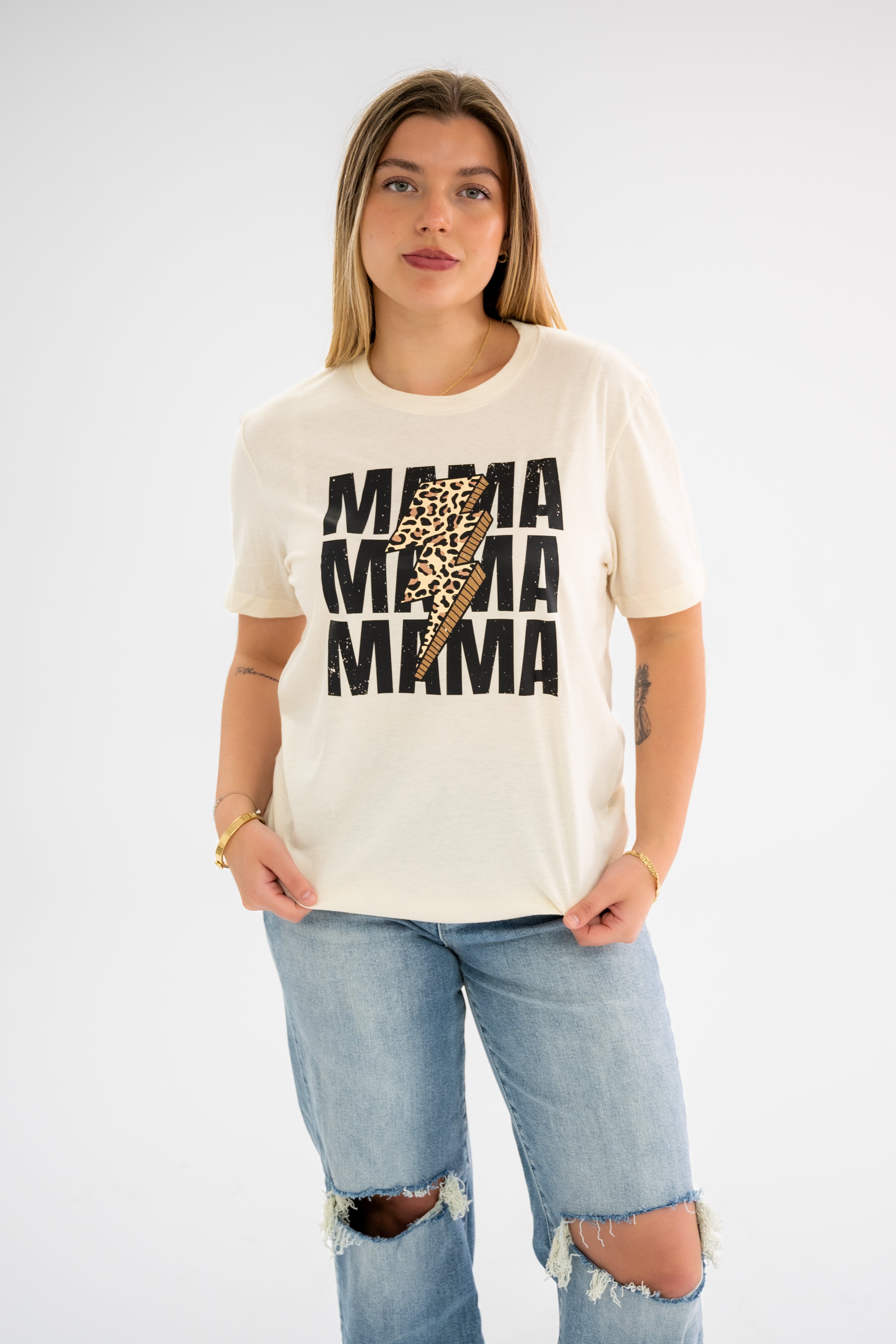 Leopard Lightning Mama Graphic Tee