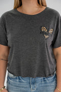 Leopard Heart Mama Cropped Tee