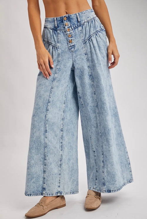 BluIvy Acid Wash Ultra Wide Leg Jeans