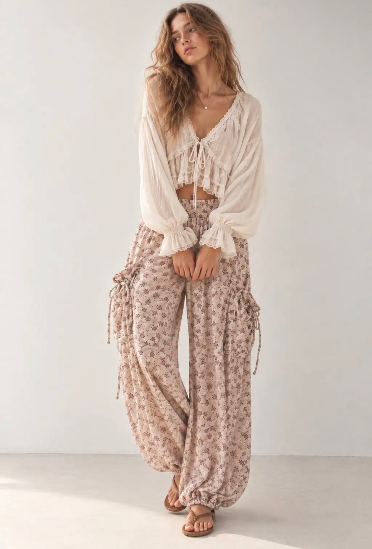 Jade by Jane Boho Floral Cargo Pants
