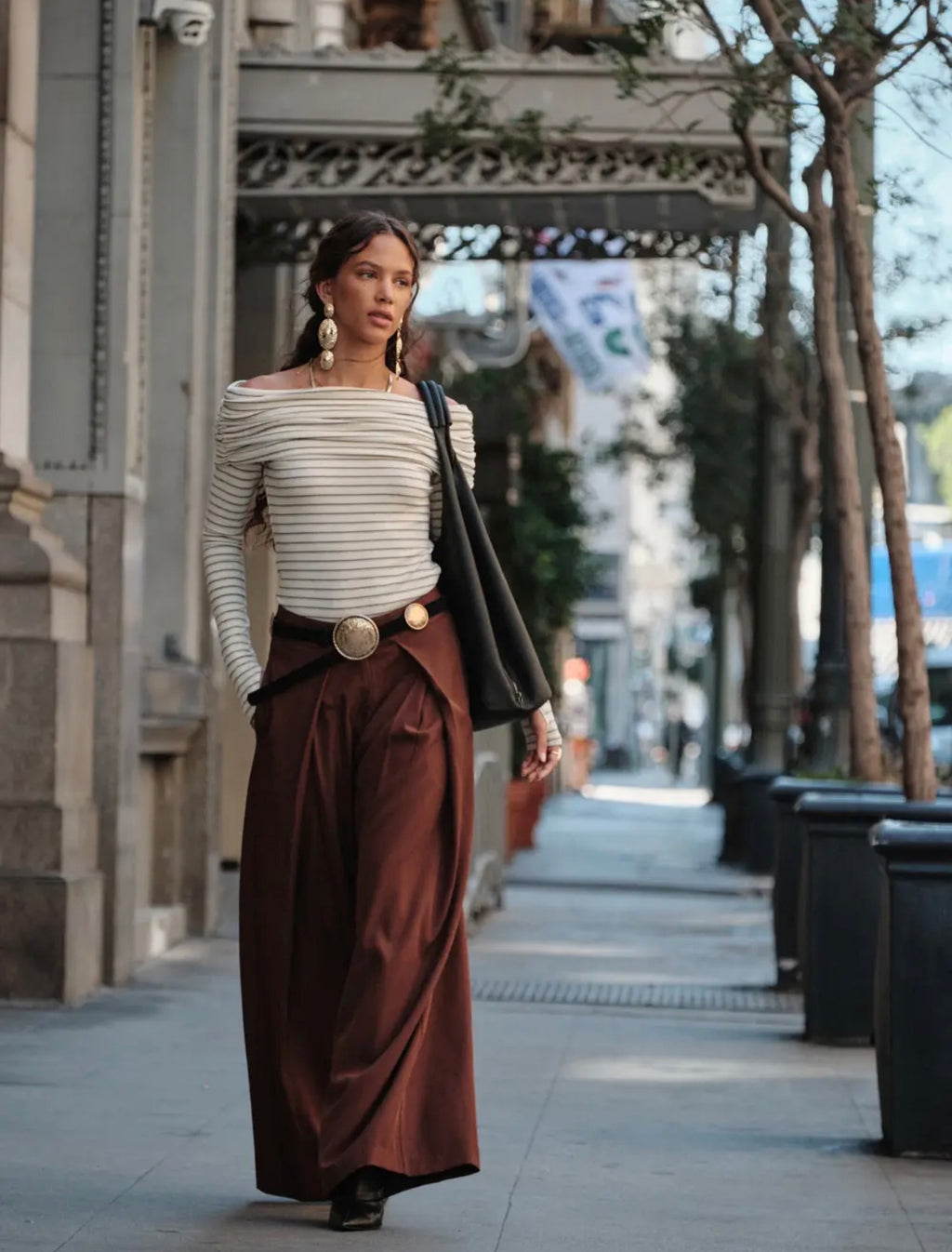 Promesa Chocolate Brown Pleated Wide Leg Pants