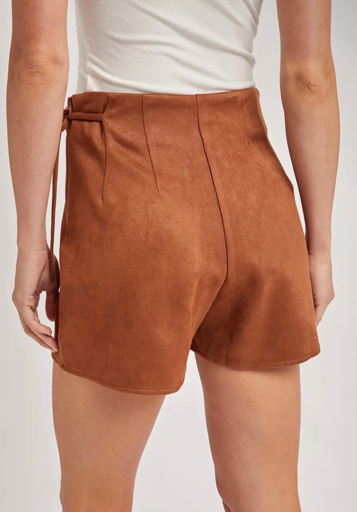 Bluivy Faux suede crossover wrap skort